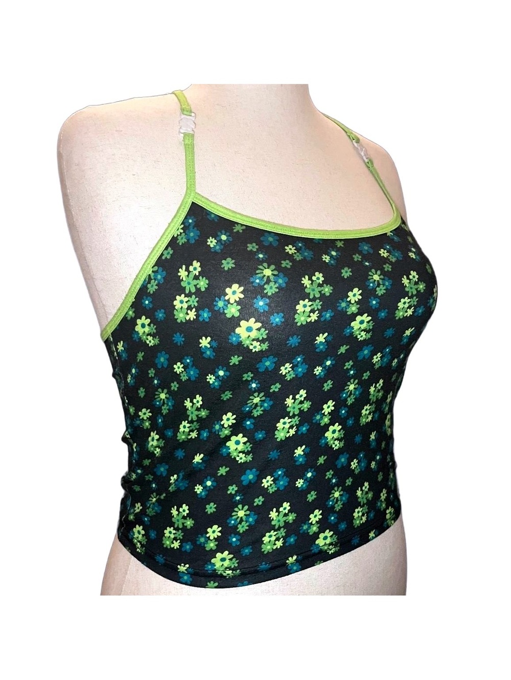 Dolls Kill Delia's Floral Crop Top with Adjustable Straps XL